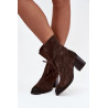 Odos zomšinius moteriškus aulinukus su kulnu Zazoo 1151 šokoladinis | Auliniai batai moterims | jai24.lt