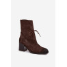 Odos zomšinius moteriškus aulinukus su kulnu Zazoo 1151 šokoladinis | Auliniai batai moterims | jai24.lt