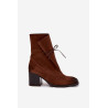 Odos zomšinius moteriškus aulinukus su kulnu Zazoo 1151 šokoladinis | Auliniai batai moterims | jai24.lt