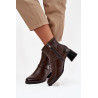 Odos moteriški batai su kulnu su sagtimi Zazoo 60562 Šokoladiniai | Auliniai batai moterims | jai24.lt