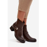 Odos moteriški batai su kulnu su sagtimi Zazoo 60562 Šokoladiniai | Auliniai batai moterims | jai24.lt