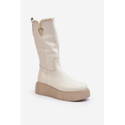 Zazoo 70121 Odinės Moteriškos Batai Su Vilna Tamsiai Smėliniai 201972