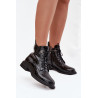 Odos lakavimo auliniai batai su reljefu su šiluma juodi Juviane | Auliniai batai moterims | jai24.lt