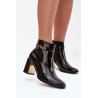 Lakuotos auliniai batai su juoda dirželiu Dorelia | Auliniai batai moterims | jai24.lt
