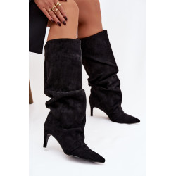 Suspaustos auliniai batai su kulnu iš ekologiškos zomšos įdėta smėlio spalvos Mavella 202009