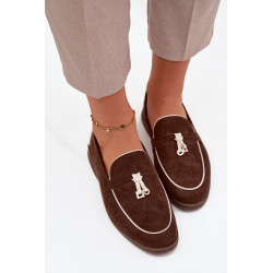 Mokasinai Loafers Moterims Iš Eko Zamsz Šokoladiniai Darwen 202011