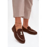 Mokasinai Loafers Moterims Iš Eko Zamsz Šokoladiniai Darwen | Mokasinai moterims | jai24.lt