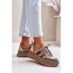 Odos moterų sportbačiai ant platformos Maciejka 06562-25 šokoladiniai 202014