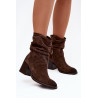 Odinės zomšos auliniai su raukšliu ant kulno Zazoo 1127 Šokoladiniai | Auliniai batai moterims | jai24.lt
