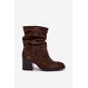 Odinės zomšos auliniai su raukšliu ant kulno Zazoo 1127 Šokoladiniai | Auliniai batai moterims | jai24.lt