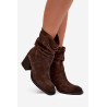 Odinės zomšos auliniai su raukšliu ant kulno Zazoo 1127 Šokoladiniai | Auliniai batai moterims | jai24.lt