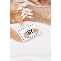 Nerūdijančio plieno auskarai žiedai su cirkoniu aukso 202028