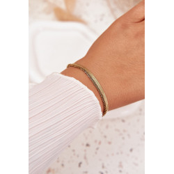 Dvigubas apyrankės iš nerūdijančio plieno auksas 202041