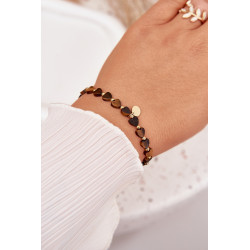 Širdies formos apyrankė iš chirurginio plieno ruda 202052