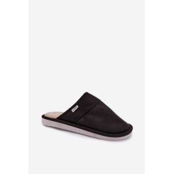 Papcie Męskie SOXO Klapki Z Futerkiem Granatowe 70103 202058