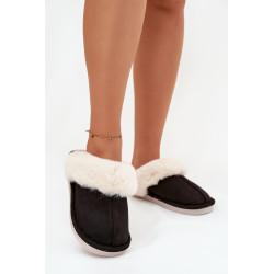 Moteriškos šlepetės su kailiu Juodos Zanelia 202080