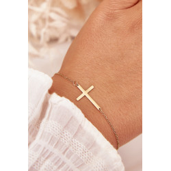 Apyrankė Su Kryžiumi Chirurginis Plienas Auksas 202096