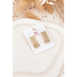 Moteriški auskarai iš chirurginio plieno auksiniai 202097