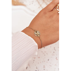 Moteriška apyrankė su pakabuku apskritimas su gėlėmis aukso 202102