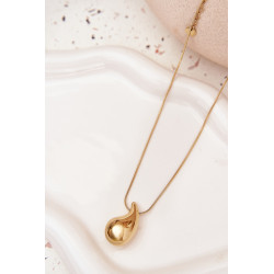 Gyvatės Grandinės Karoliai Su Lašeliu Pakabuku Auksinis 202108