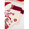 Kalėdinės Vaikų Kojinės Su Kailiu Ir Elniu Alpakos Vilna Smėlio | Kojinės moterims | jai24.lt