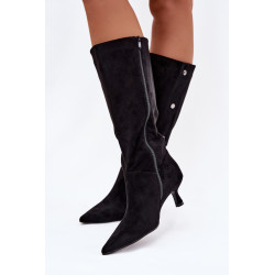 Moteriški Batai Ant Kulno Su Dekoratyviniais Detalėmis Juodi Hovelle 202133