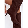 Moteriški batai ant kulno izoliuoti su ekologiška zomša tamsiai kreminė Arelisse | Ilgaauliai batai | jai24.lt