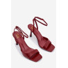 Moteriški aukštakulniai sandalai iš ekologiškos odos bordo Brisora | Sandalai moterims | jai24.lt