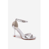 Lakuoti aukšto kulno sandalai smėlio spalvos Revella | Sandalai moterims | jai24.lt