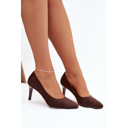 Ekologiškos zomšos aukštakulniai Sergio Leone 1336 šokoladiniai 202174