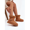 Moteriški žieminiai batai ant platformos su diržu ir kailiu Camel Jesella | Žieminiai batai | jai24.lt