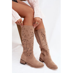 Atviros moteriškos aulinės su blokiniu kulnu Khaki Helinna 202190