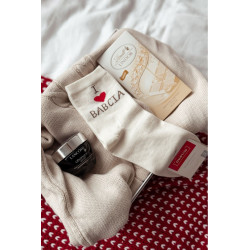 Moteriškos Kojinės Su Užrašu I Love Babcia Ecru 202192