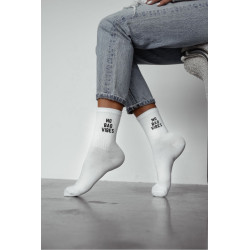 Moteriškos Kojinės Su Užrašu NO BAD VIBES Juodos 202195