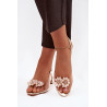Permatomos žemo kulno sandalai su dekoratyviniais elementais D&A MR52-229 Aukso | Sandalai moterims | jai24.lt