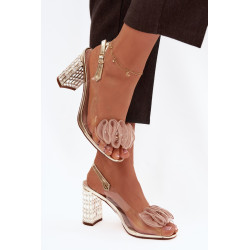 Aukštakulniai sandalai su kristalais D&A MR52-237 Aukso 202205