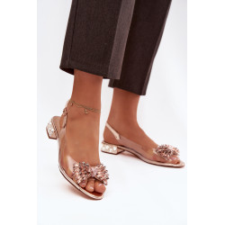 Permatomi sandalai su kaspinu D&A MR52-231 Rožinis auksas 202209