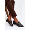 Moteriški loaferiai su dekoratyviu detalu šokolado razinės | Mokasinai moterims | jai24.lt