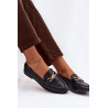 Moteriški loaferiai su dekoratyviu detalu šokolado razinės | Mokasinai moterims | jai24.lt