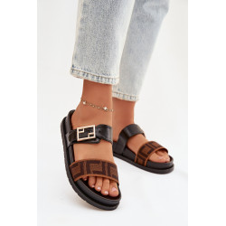 Moteriškos šlepetės su auksine sagtimi Juodos Fiorisse 202227