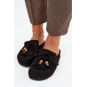 Moteriškos mule su kutais ir karoliukais Juodos Belissa | Šlepetės | jai24.lt