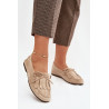 Moteriški mokasinai su raišteliais ir kutais Beige Glorina | Mokasinai moterims | jai24.lt