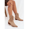 Ażurowe Moteriški Batai su Kulnu Smėlio Ferissa | Auliniai batai moterims | jai24.lt