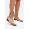 Ażurowe Moteriški Batai su Kulnu Smėlio Ferissa | Auliniai batai moterims | jai24.lt