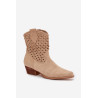 Ażurowe Moteriški Batai su Kulnu Smėlio Ferissa | Auliniai batai moterims | jai24.lt