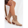 Ażurowe Moteriški Batai su Kulnu Smėlio Ferissa | Auliniai batai moterims | jai24.lt