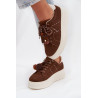 Moteriški Platformos Sneakers su Dekoratyviniais Pomponais Šokoladiniai Corinna | Kedai | jai24.lt