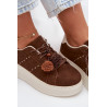 Moteriški Platformos Sneakers su Dekoratyviniais Pomponais Šokoladiniai Corinna | Kedai | jai24.lt