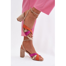 Moteriški Aukšto Kulno Sandaalai Su Dirželiais Eko Suede Būtinė Karilora 202261