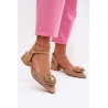 Moteriški platforminiai sandalai su dekoratyviniu detaliu tamsiai smėlio Vionessa | Sandalai moterims | jai24.lt